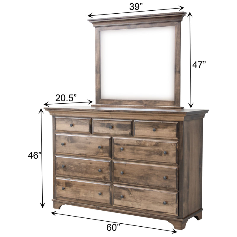 Mt. Hope Amish 9-Drawer Tall Dresser