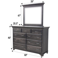 Mt. Hope Amish 9-Drawer Tall Dresser