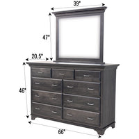 Mt. Hope Amish 9-Drawer Tall Dresser