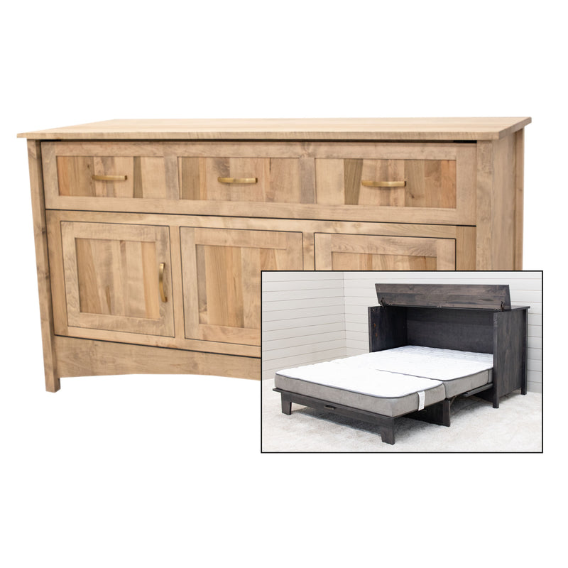 Amish Mission Maple Wood Murphy Bed Cabinet | DS