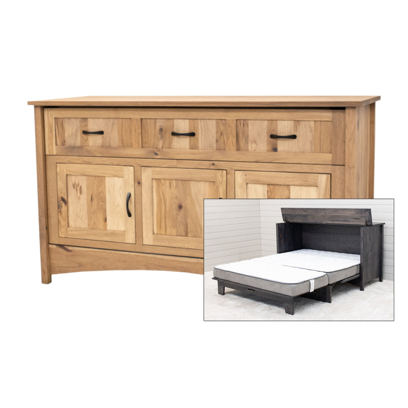 Amish Mission Hickory Wood Murphy Bed Cabinet | WB