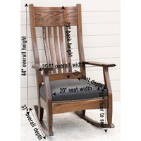 Amish Mission Black Leather Rocker | O-ASB