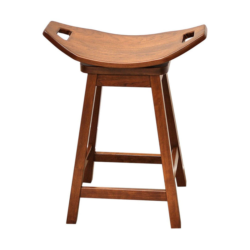 Monte 24" Saddle Cherry Wood Swivel Bar Stool | MC