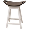Monte 24" Saddle White & Wood Swivel Bar Stool | M-DW&RQSWO-DK