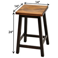 Montgomery 24" White & Wood Bar Stool | M-CS&DCD