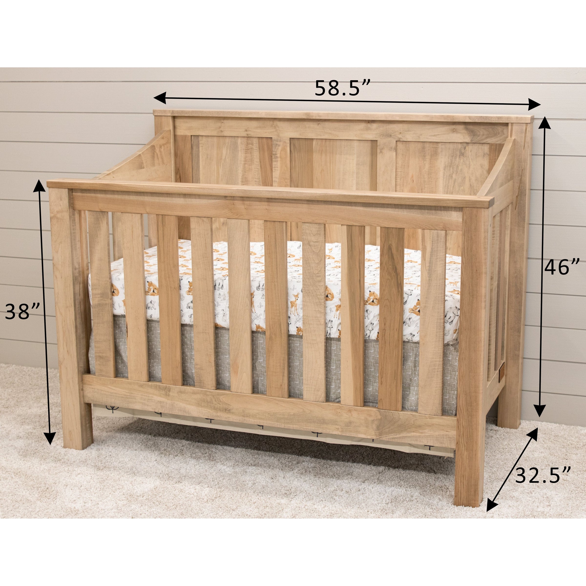 Amish Mission Maple Wood Convertible Crib | DS