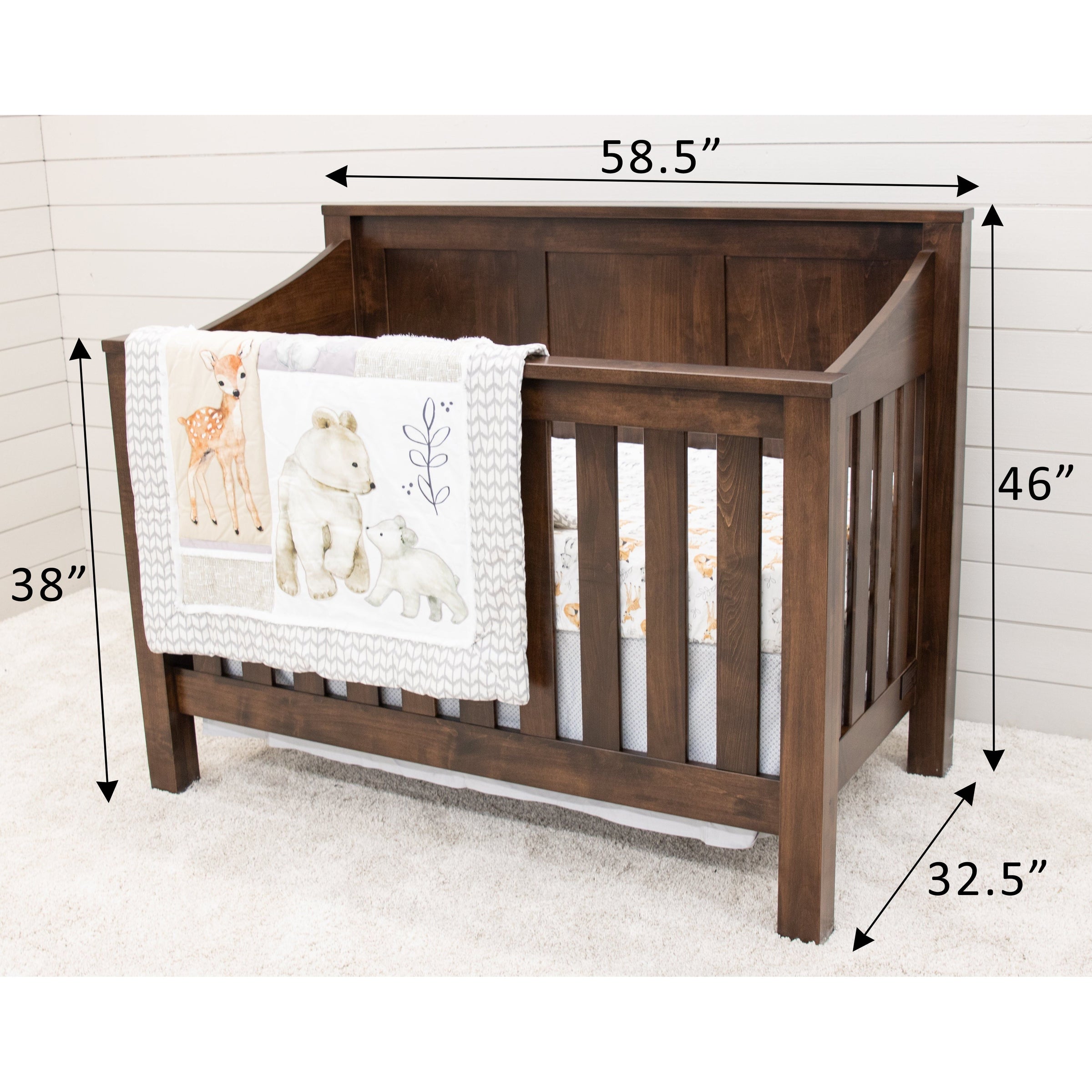 Amish Mission Maple Wood Convertible Crib | BV