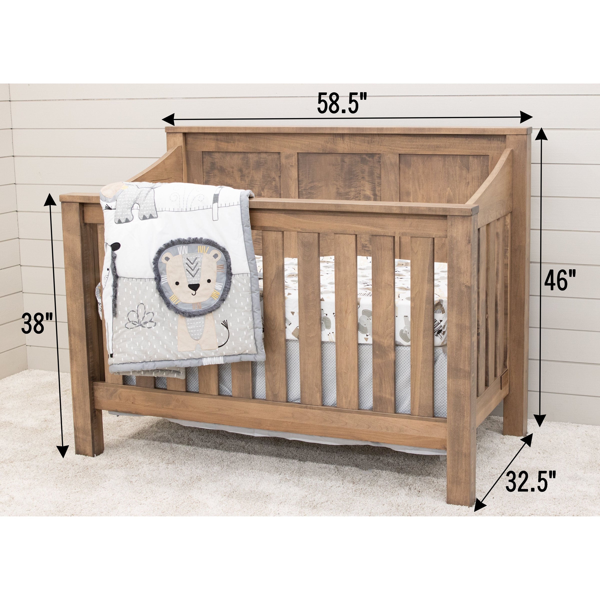 Amish Mission Maple Wood Convertible Crib | WB