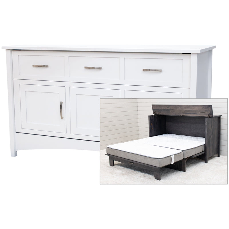 Amish Mission Maple Wood White Murphy Bed Cabinet | DW