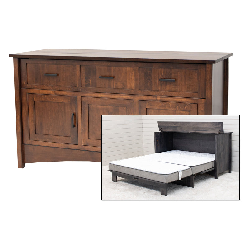 Amish Mission Maple Wood Murphy Bed Cabinet | RT