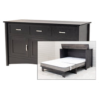 Amish Mission Oak Wood Black Murphy Bed Cabinet | EB