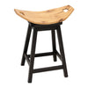 Monte 24" Saddle Black & Wood Swivel Bar Stool | M-EB&RH-NAT