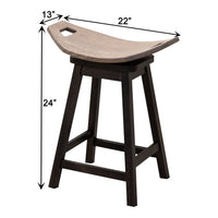 Monte 24" Saddle Rustic White Oak Wood Swivel Bar Stool | CO