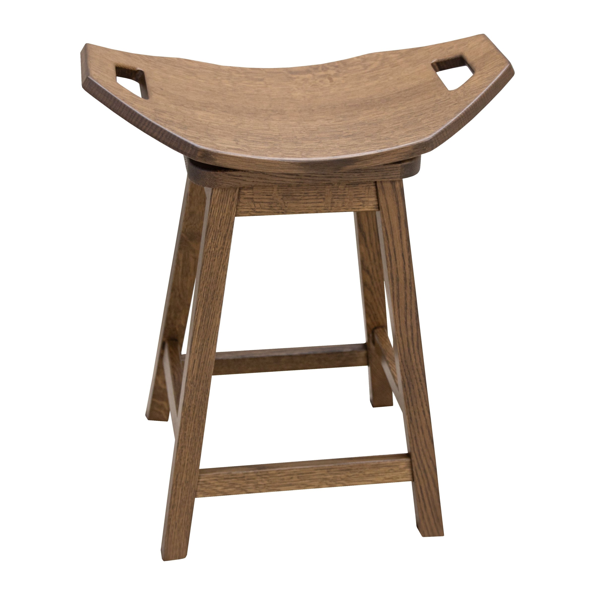Monte 24" Saddle Rustic White Oak Wood Swivel Bar Stool | CO