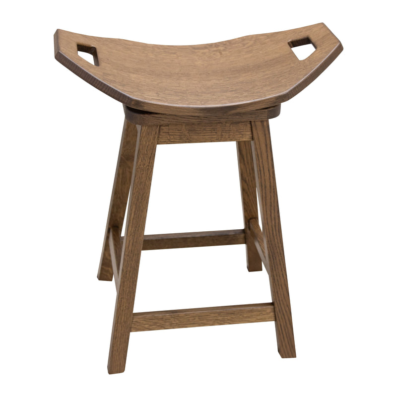 Monte 24" Saddle Rustic White Oak Wood Swivel Bar Stool | CO