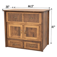 Amish Mission Maple Wood Twin Size Murphy Bed Cabinet with Drawers | CO