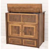 Amish Mission Maple Wood Twin Size Murphy Bed Cabinet with Drawers | CO
