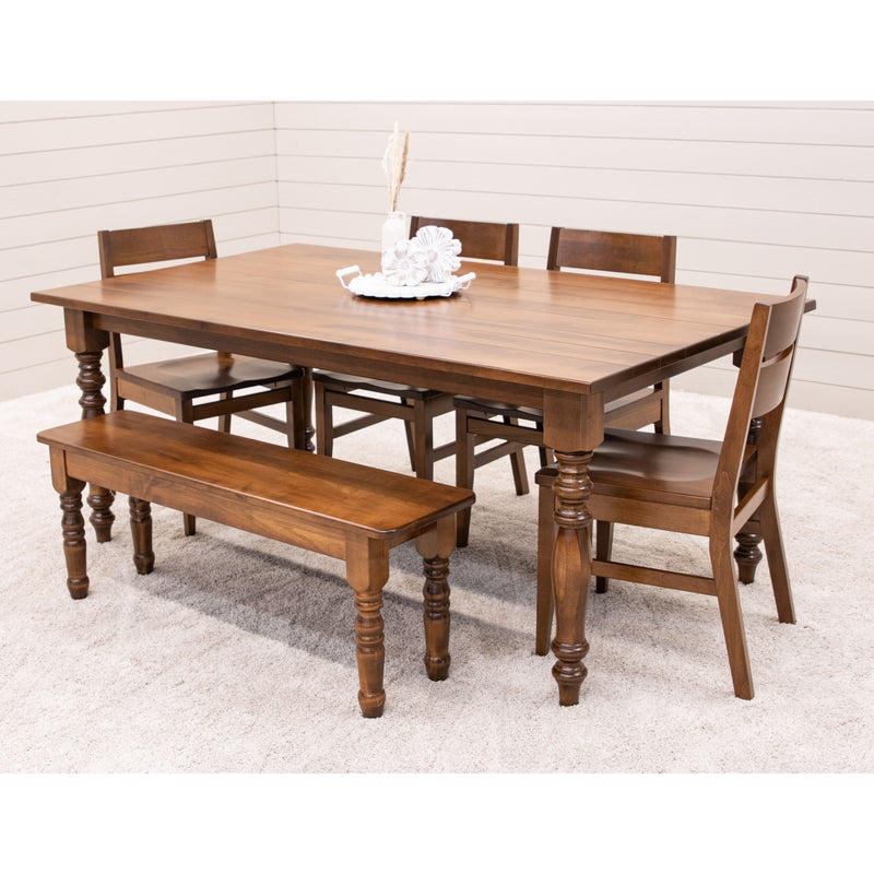 Temple Leg Maple Wood Dining Bench | BOS