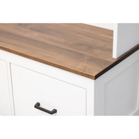 Amish Shaker White & Wood Hall Tree Bench | M-DW&CO