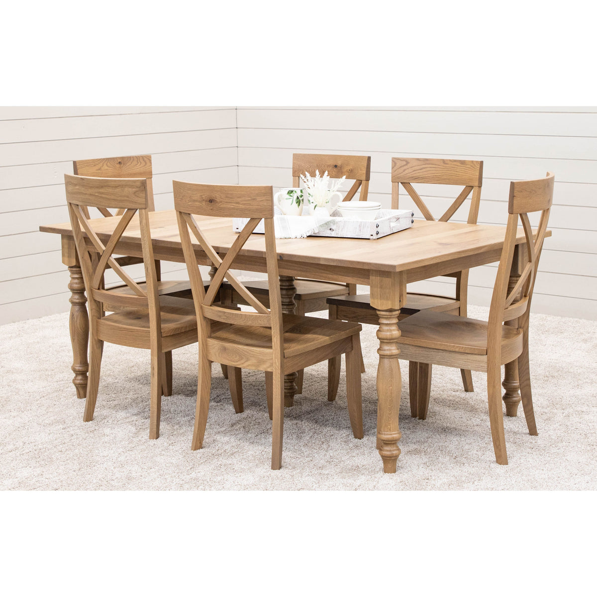 Mason Farm Leg White Oak Wood Extending Dining Table | DS