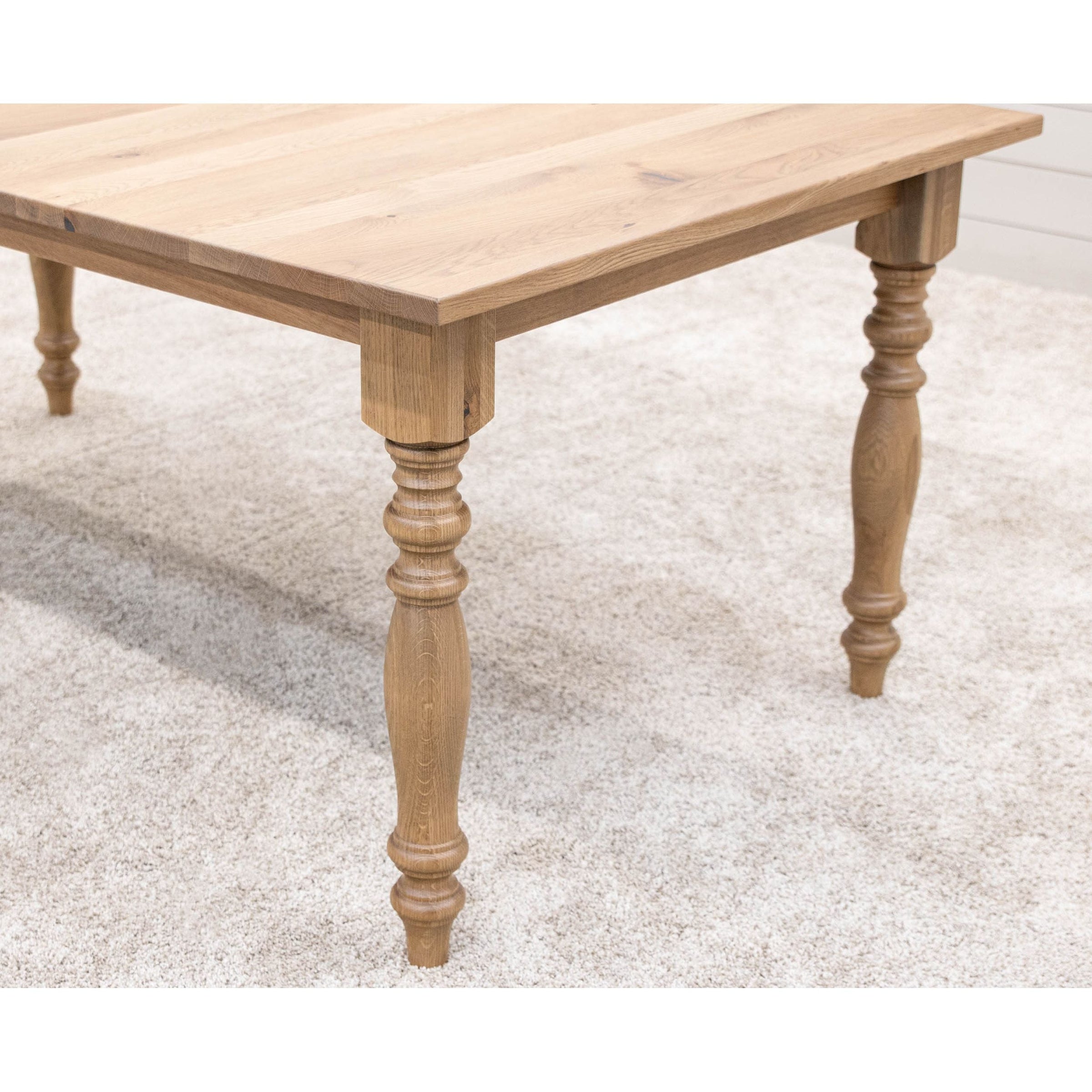 Mason Farm Leg White Oak Wood Extending Dining Table | DS