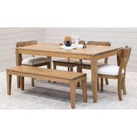 Milton Mid Century White Oak Wood Dining Bench | CO