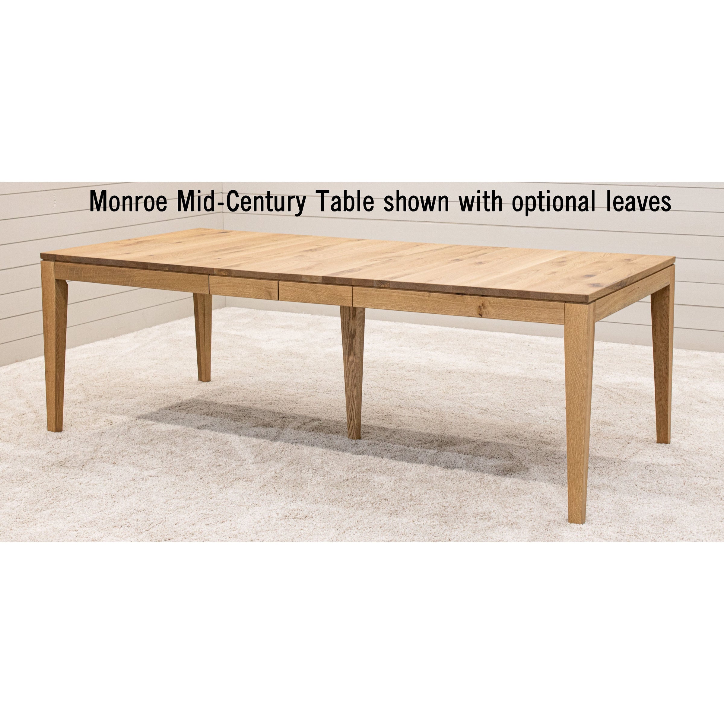 Milton Mid Century White Oak Wood Dining Table | CO