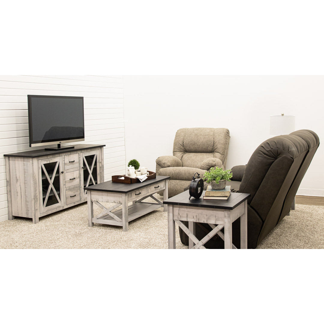 Cambridge White & Wood Rectangle Open Coffee Table | M-AV&DK