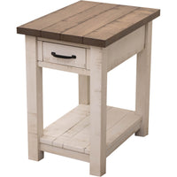 Montego White & Wood Small Rectangle Open End Table | M-CS&DCD