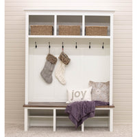 Millersburg White & Wood Hall Tree Bench | M-DW&CO