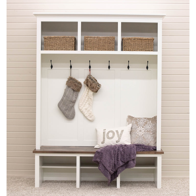 Millersburg White & Wood Hall Tree Bench | M-DW&CO