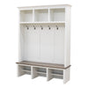 Millersburg White & Wood Hall Tree Bench | M-DW&DCD
