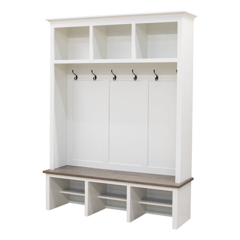 Millersburg White & Wood Hall Tree Bench | M-DW&DCD