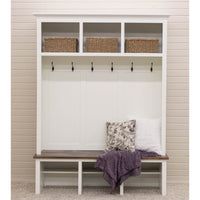 Millersburg White & Wood Hall Tree Bench | M-DW&CO