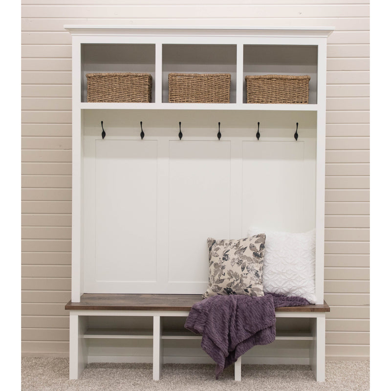 Millersburg White & Wood Hall Tree Bench | M-DW&CO