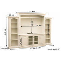 Norris White Solid Wood Entertainment Center | M-DW