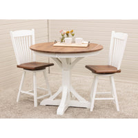 Norris Round White & Wood Pub Table | M-DW&W-NAT