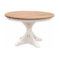 Norris Round White & Wood Extending Dining Table | M-DW&W-NAT