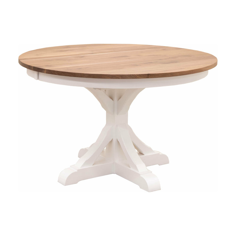 Norris Round White & Wood Extending Dining Table | M-DW&W-NAT