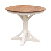 Norris Round White & Wood Pub Table | M-DW&W-NAT