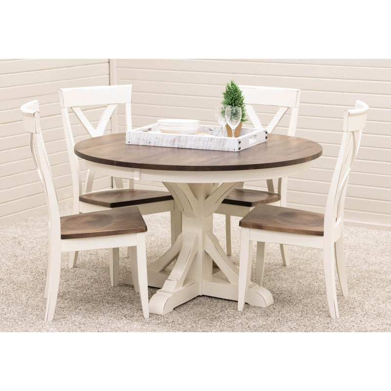 Norris Round White & Wood Extending Dining Table | M-CW&CO