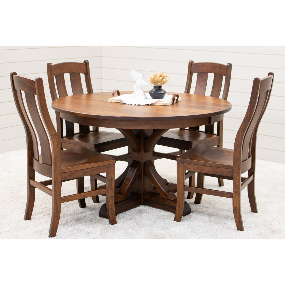 Norris Round Cherry Wood Extending Dining Table | GB