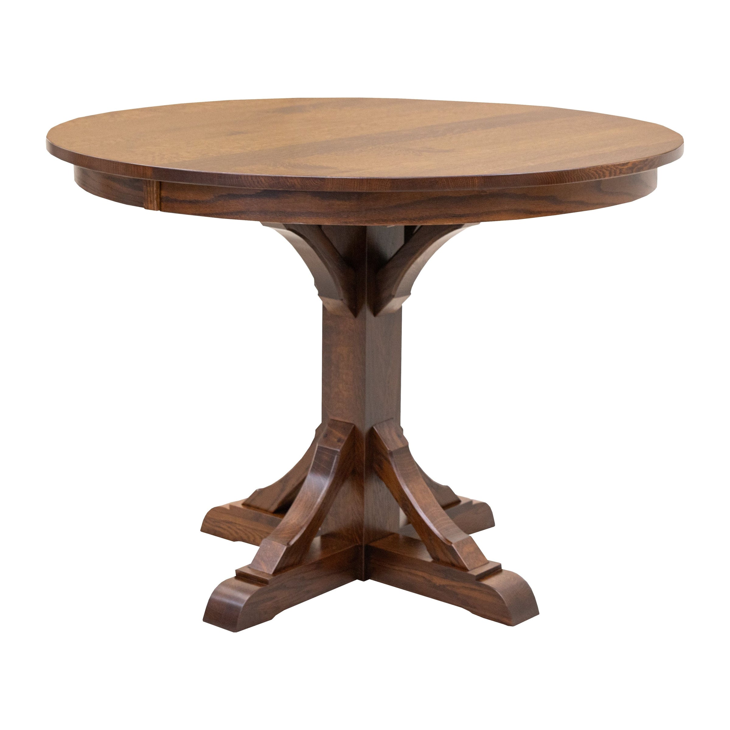 Norris Round Quarter Sawn White Oak Wood Pub Table | GB