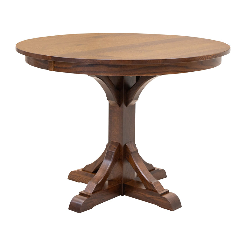 Norris Round Quarter Sawn White Oak Wood Pub Table | GB