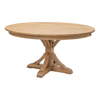 Norris Round White Oak Wood Extending Dining Table | DS