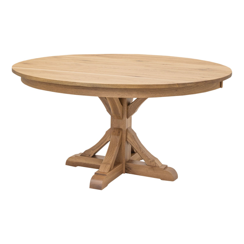 Norris Round White Oak Wood Extending Dining Table | DS