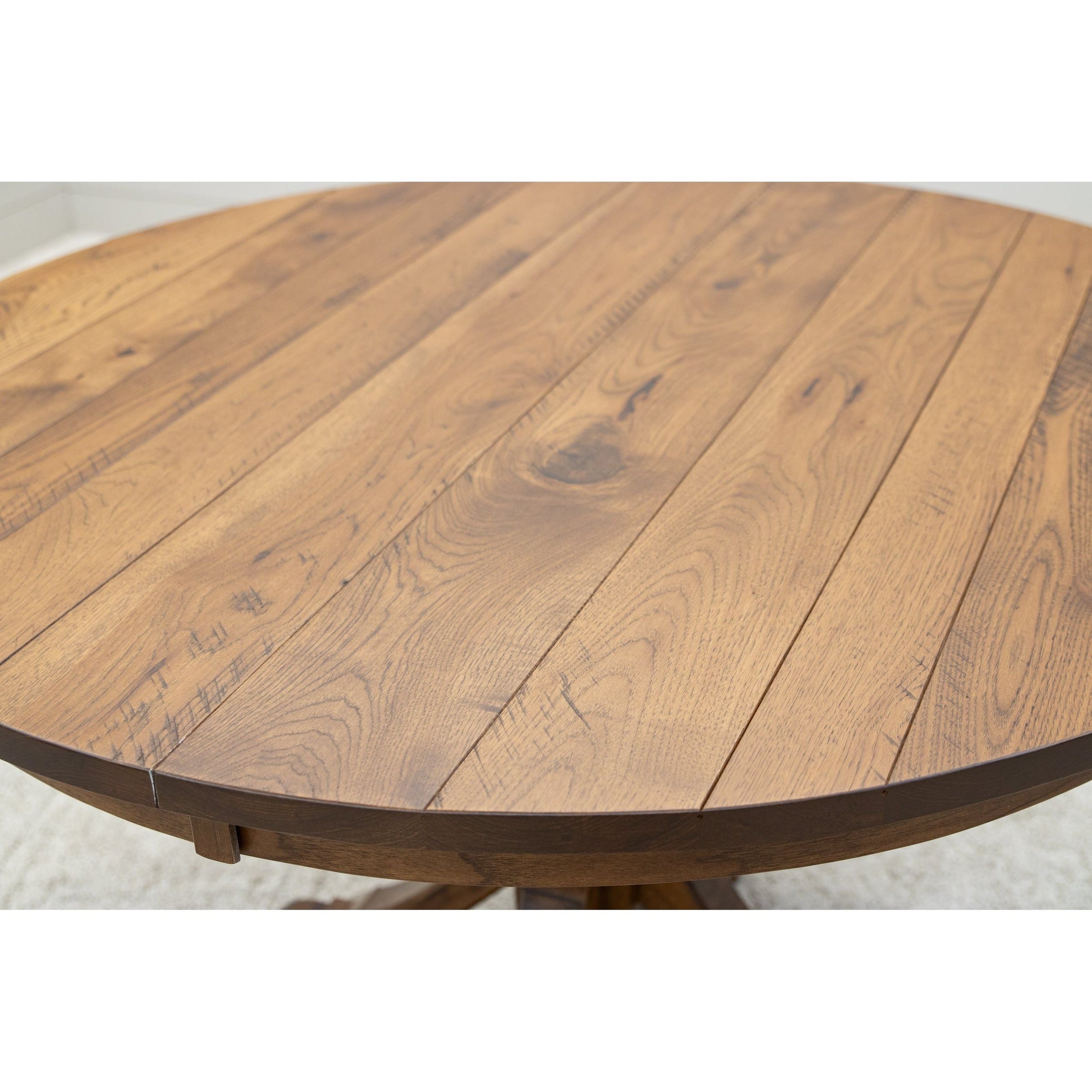 Norris Round Hickory Wood Extending Dining Table | HC
