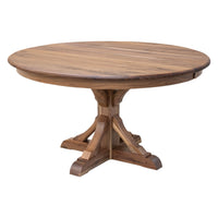 Norris Round Walnut Wood Extending Dining Table | NAT