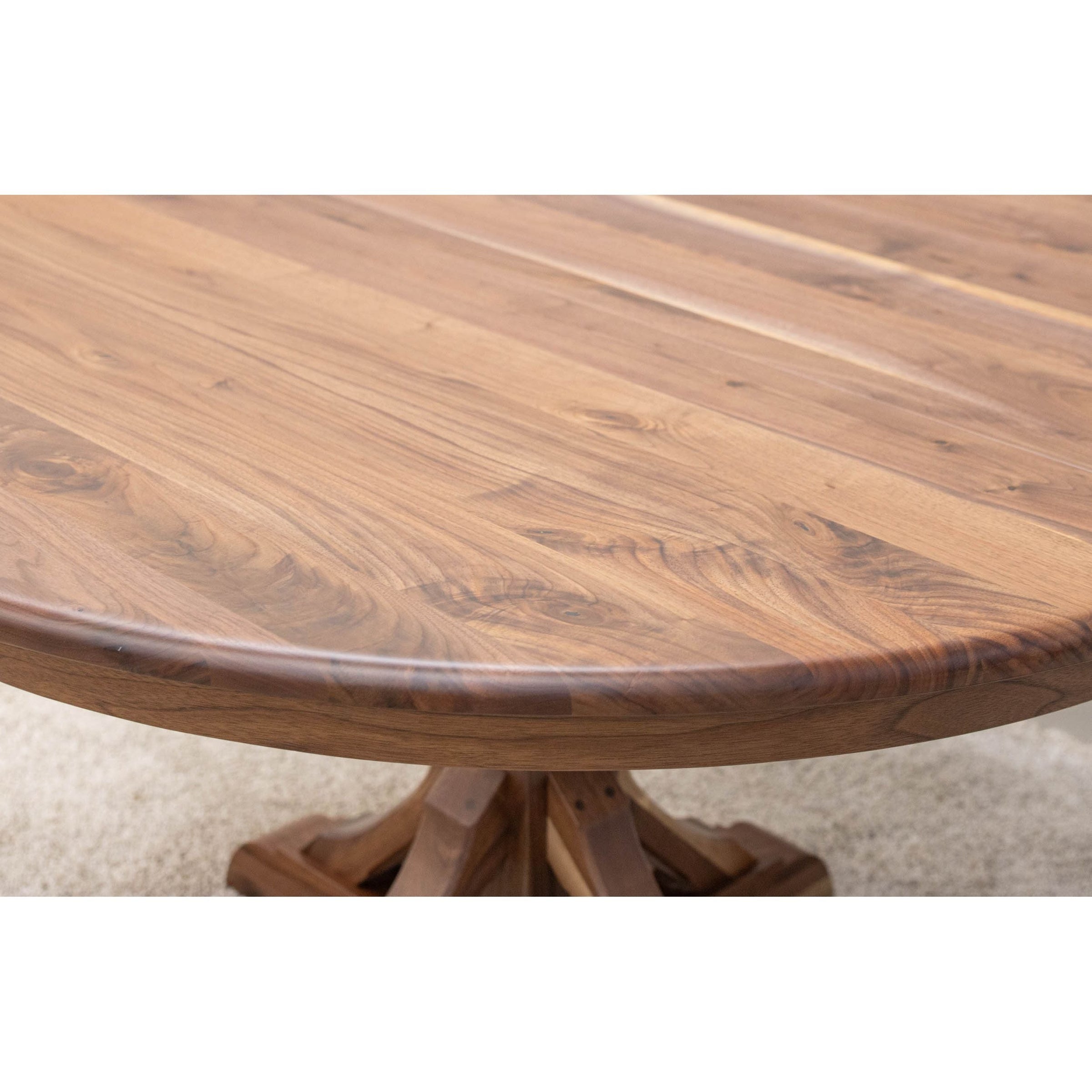 Norris Round Walnut Wood Extending Dining Table | NAT