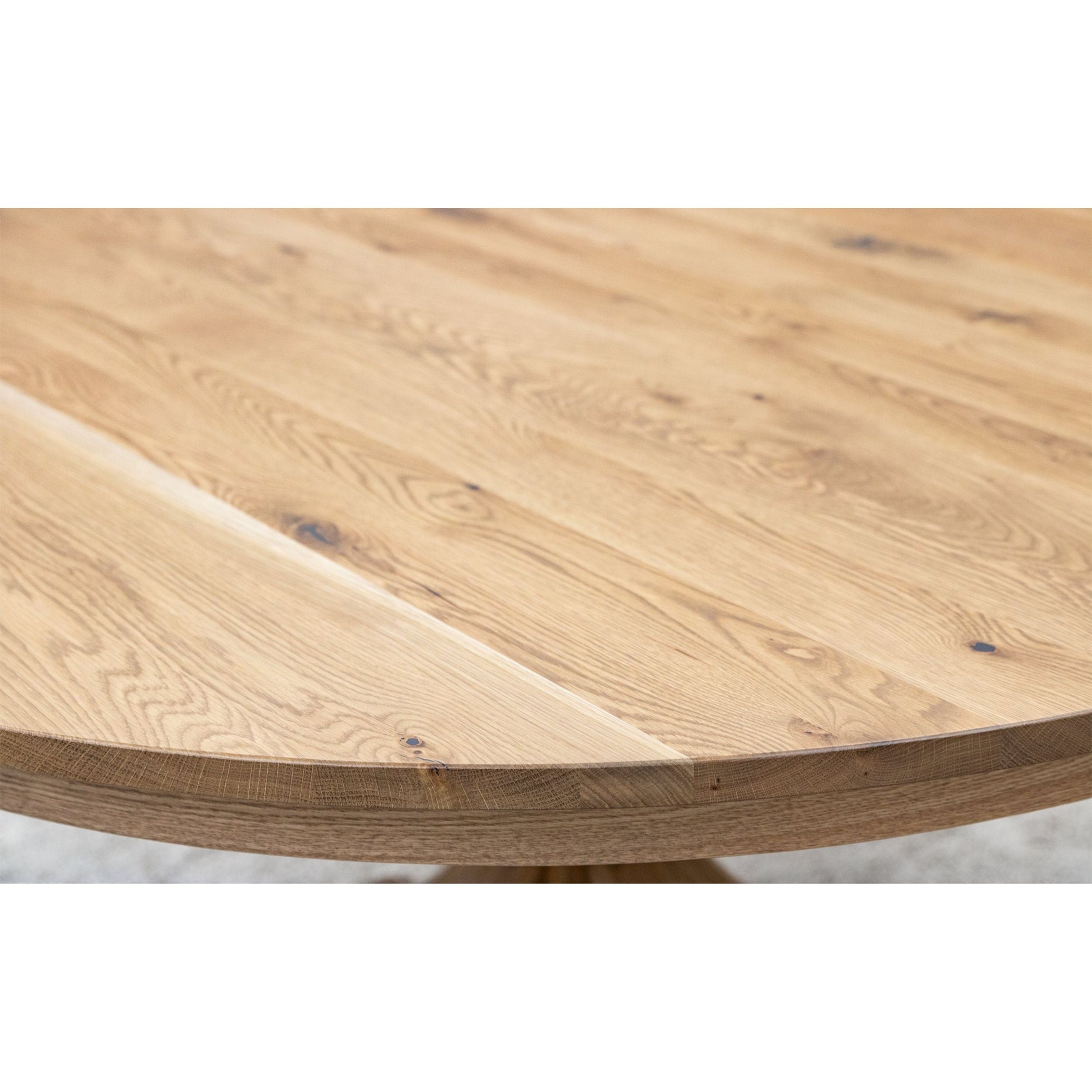 Norris Round White Oak Wood Extending Dining Table | DS